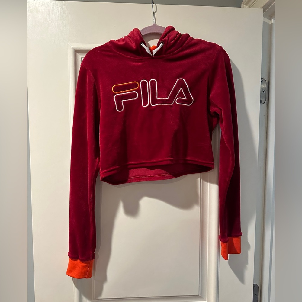 Fila slight crop velvet sweatshirt